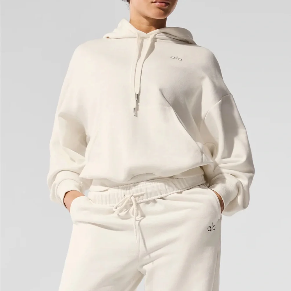 ALO Yoga Ivory Hoodie Sweater - Picture 3 of 4